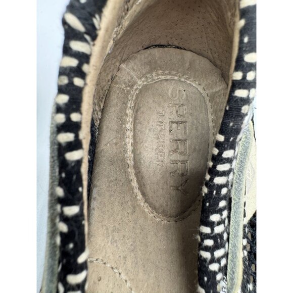 Sperry Top Sider Women's Angelfish Slip-On Nubuck Boat Shoes Size 7M Black Cream - Picture 2 of 10